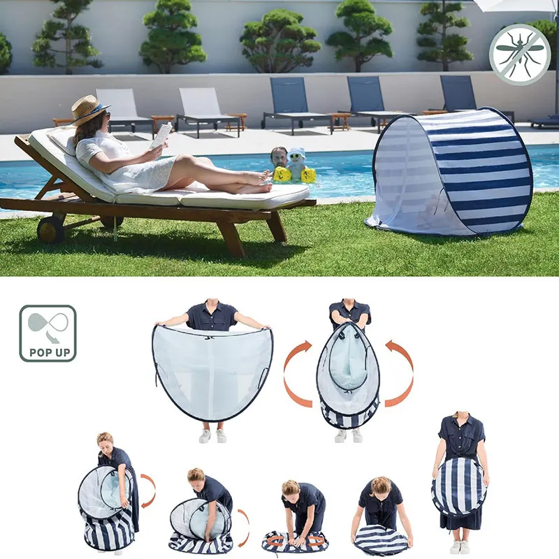 Tente anti-UV FPS 50+ Marinière - 100x100x80cm-3