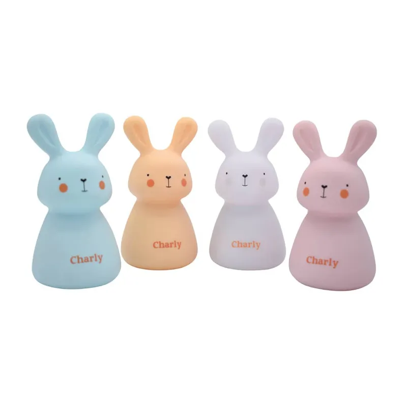Veilleuse + Charg. Induction Solo - Lapin Rose-4