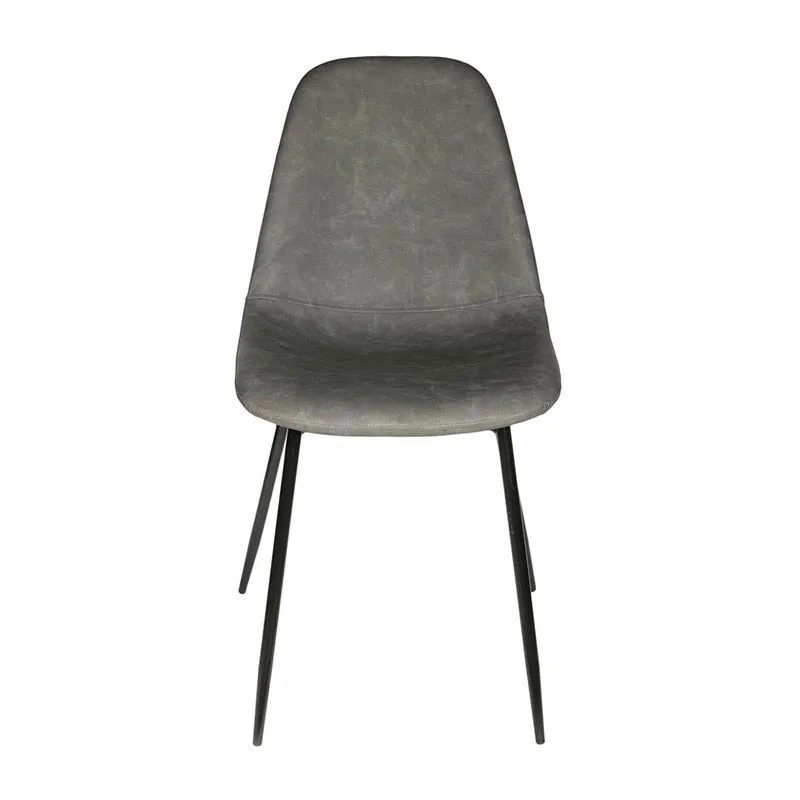 4 Chaises similicuir Amber Gris - 54,2x44x85cm-4
