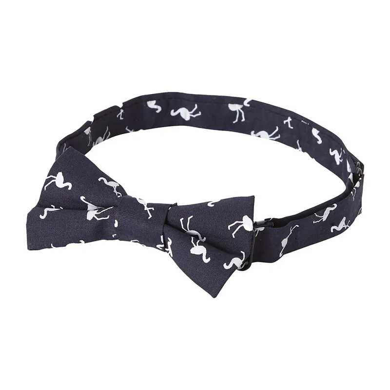 Noeud papillon Flamant Rose - Bleu foncé-0