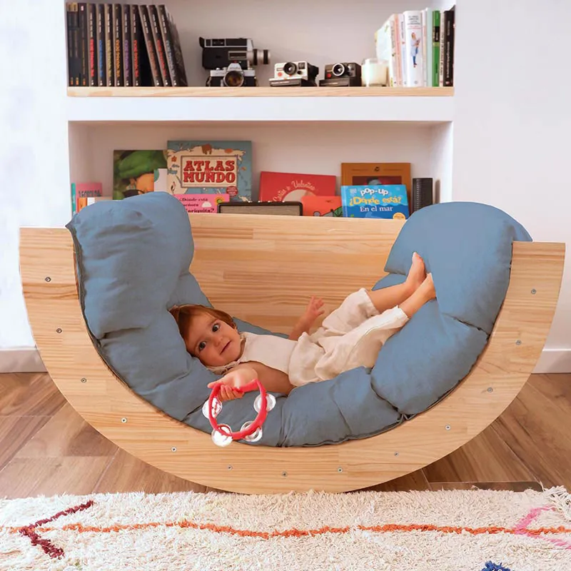 Coussin pour arche Montessori Bleu - 7x60x160cm-0