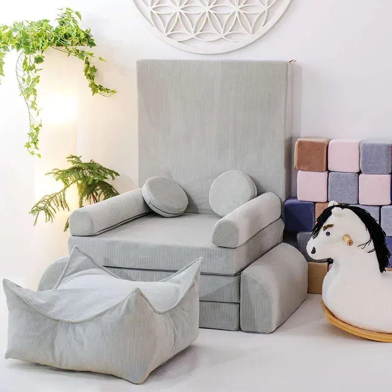Canapé enfant Premium Gris clair - 160x80cm-11