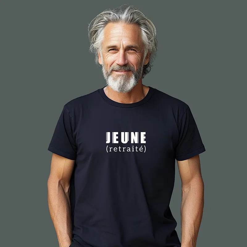 Bebeboutik T shirt Homme Jeune retraite BIO Navy