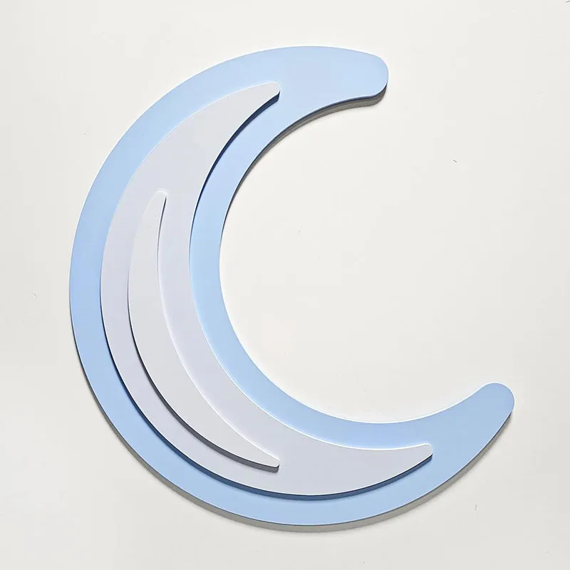 Déco. murale en bois Relief 3D Croissant de lune - 48x60cm-0