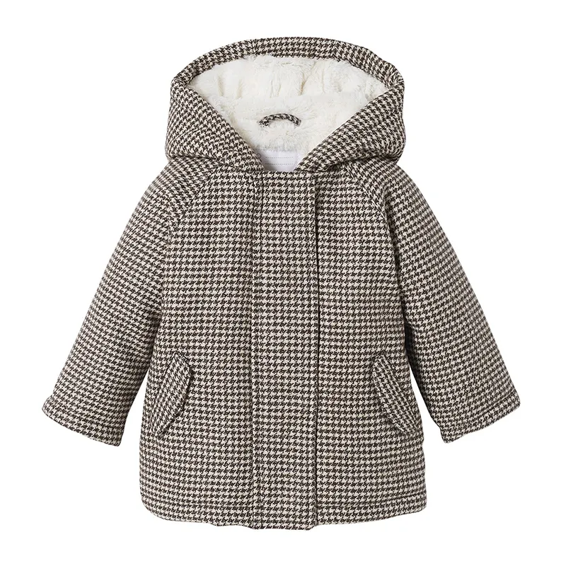 Manteau pied de poule - Marron-1