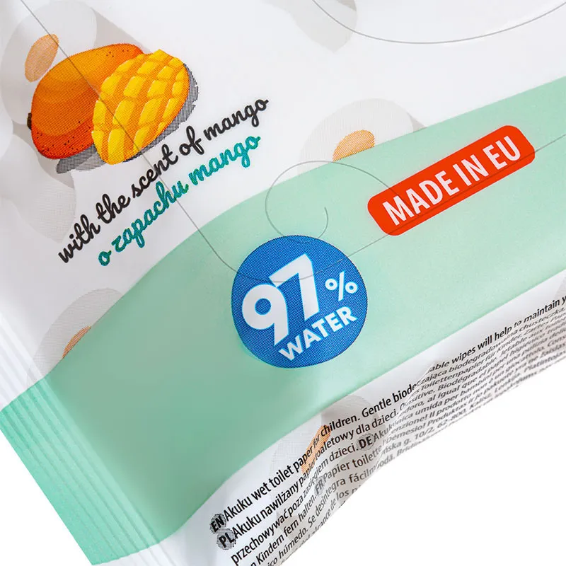 2 Paquets Papier toilette humidifié Parfum Mangue - 2x50 lingettes-3