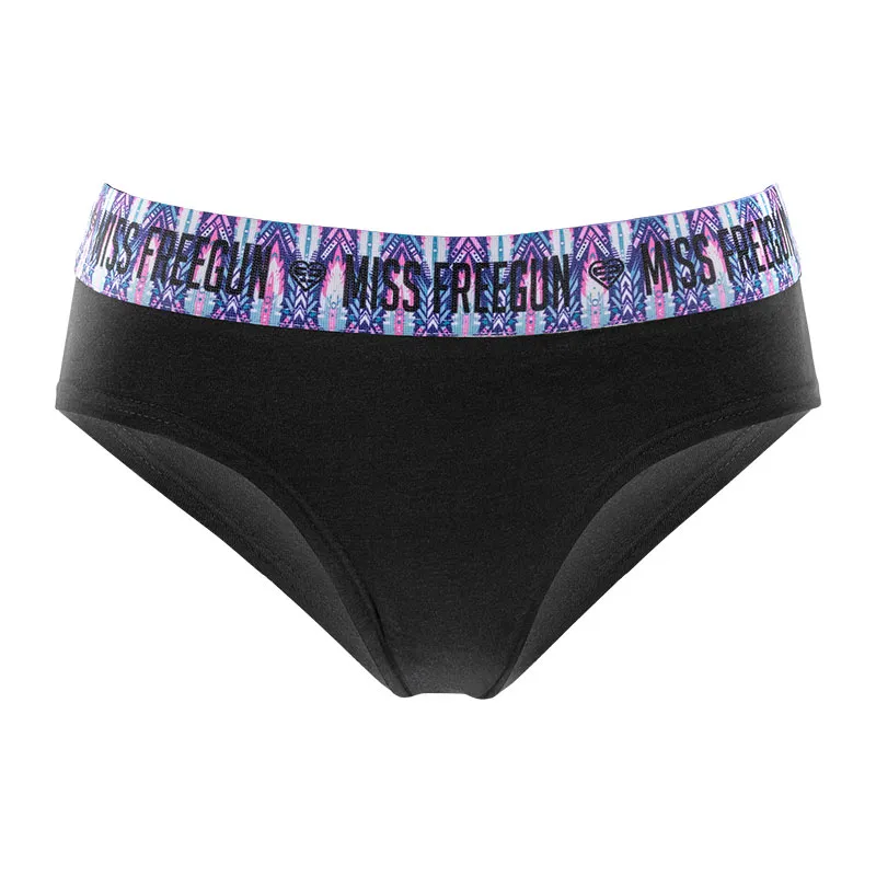 5 culottes femme en coton Ethnik - Noir/Rose/Bleu/Violet-2