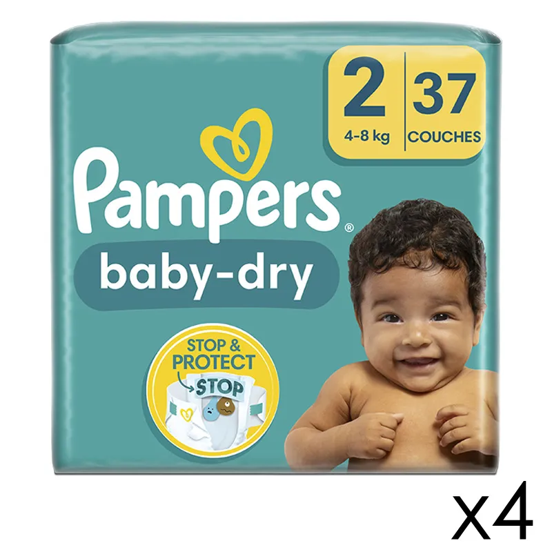 Couches Pampers Baby Dry T.2/4-8kg - 4x37-0