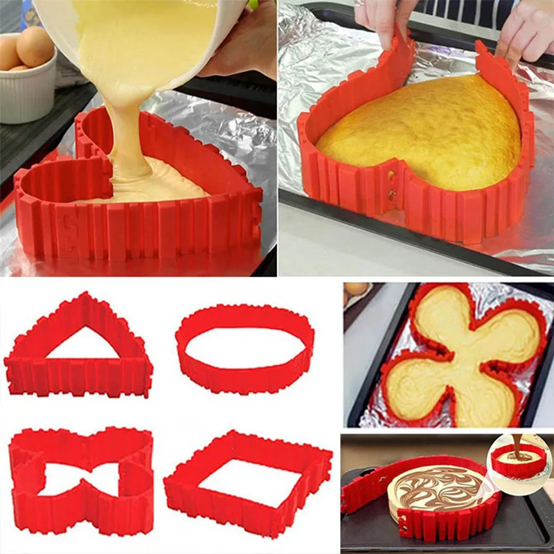 Moule à gâteau magique modulable Silicone - 4pcs-0
