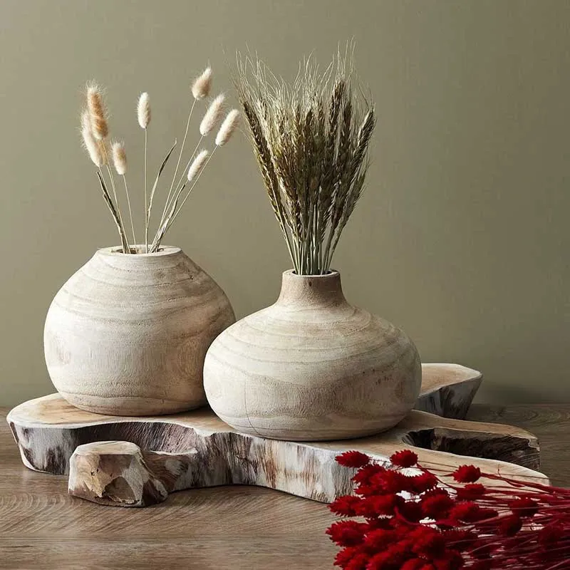 Vase Bancoulier Bois - 20,7x14,5x20,7cm-3