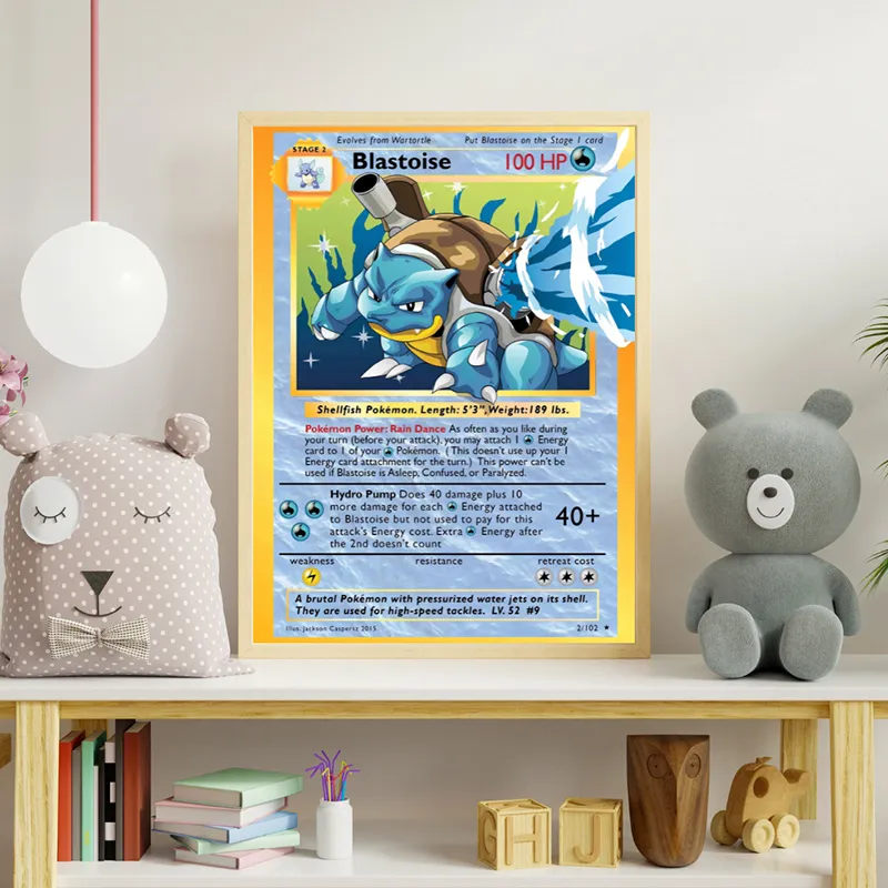 Toile Tortank Carte Pokémon - 30x40cm-0