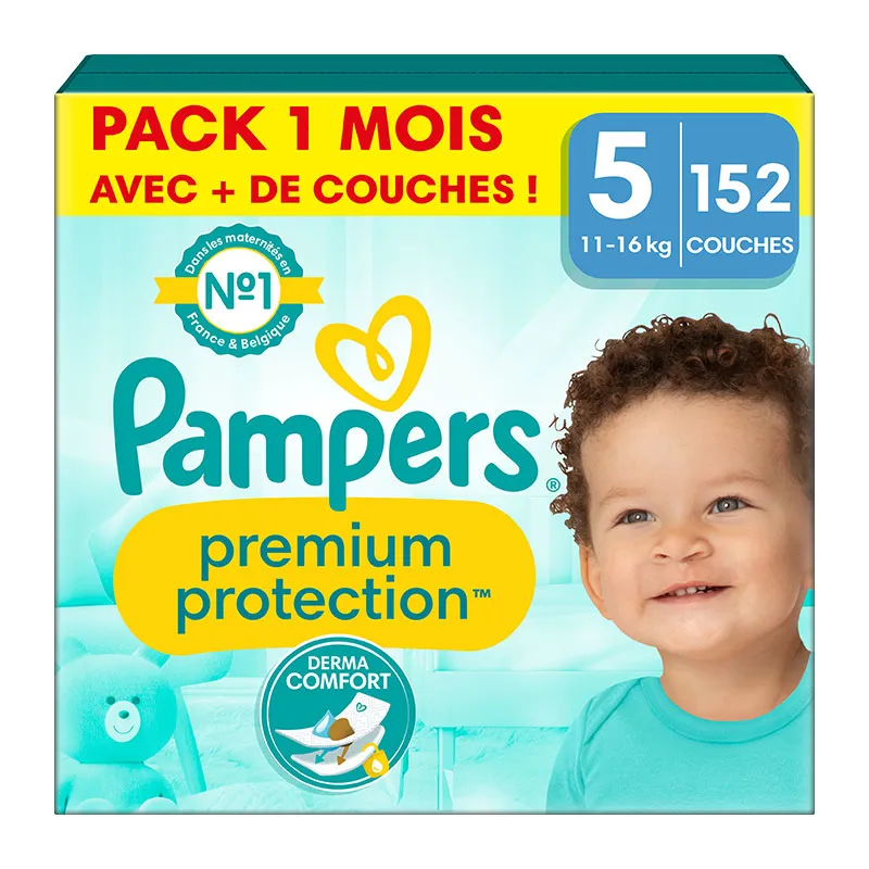 Couches Pampers Premium Protection T.5/11-16kg - 1x152-0