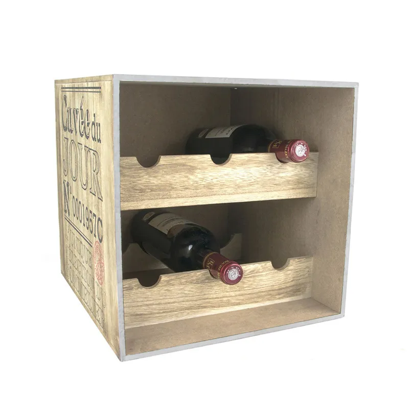 Cave à vin Bois 6 bouteilles Aléat. - 30x33,5cm-3