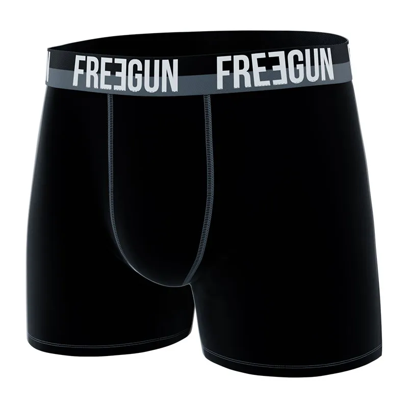 4 Boxers Homme Freegun - Noir/Gris/Blanc/Violet-10