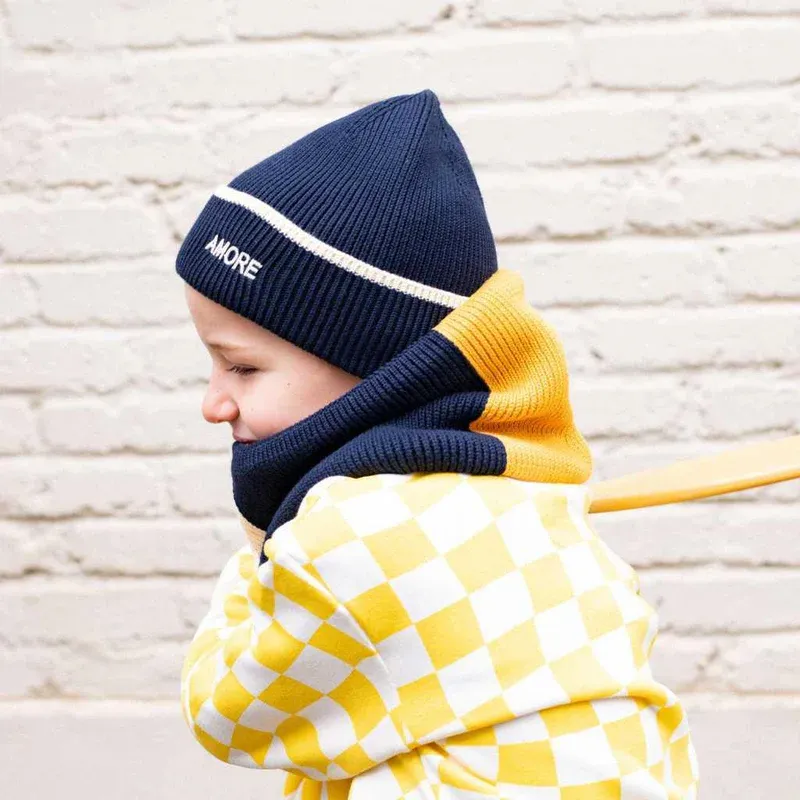 Bonnet Enfant Amore - Bleu Navy-4