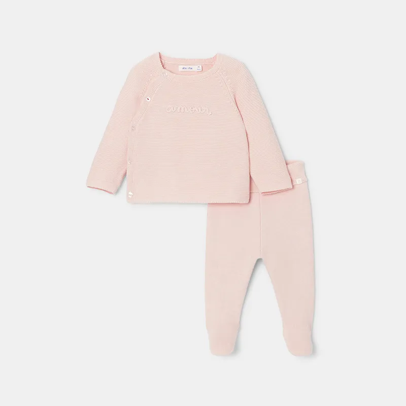Ensemble long Mixte - Rose poudre-0