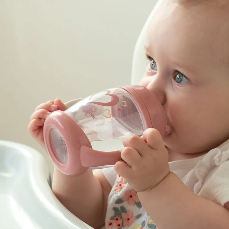Tasse d'apprentissage à poignées Rose - 6m+-0