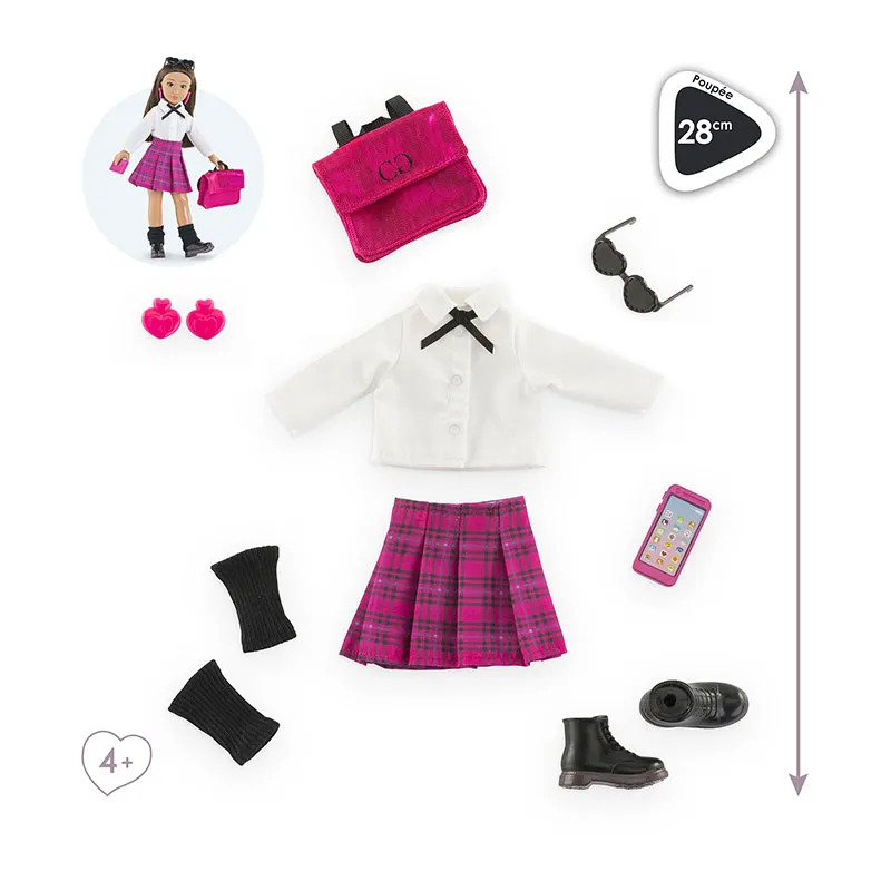 Ensemble Dressing Collège anglais Corolle Girls 28cm - 4+-4