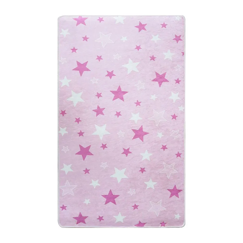 Tapis Enfant Étoiles Rose - Plusieurs dim. dispos-0