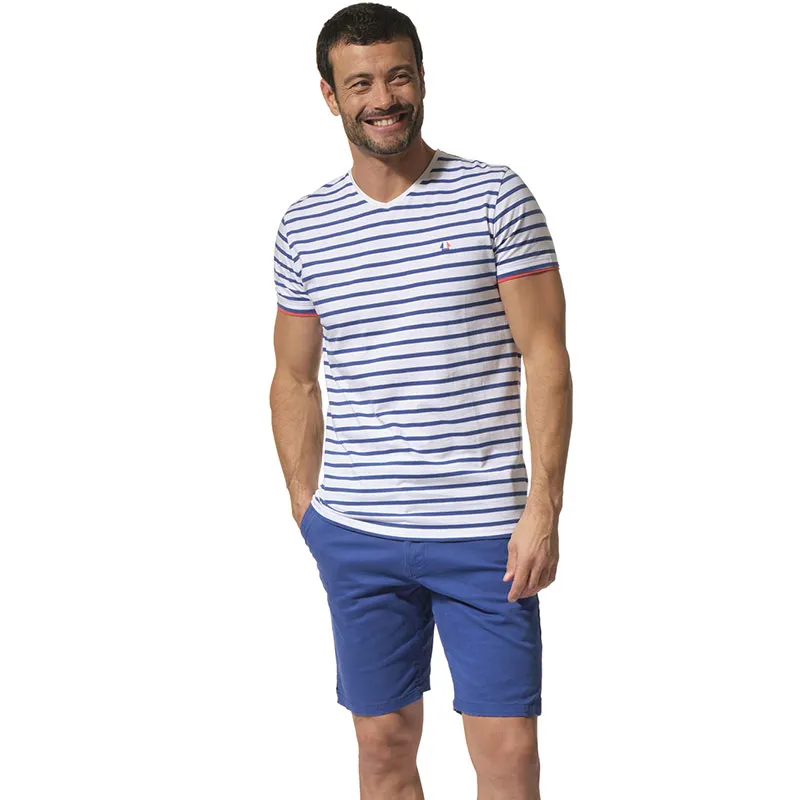 T-shirt rayé à MC  homme Lotso - Blanc/Bugatti-3