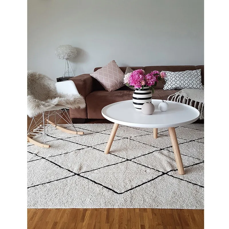 Tapis Coton Berbère Naturel/Noir - 200x140cm-7