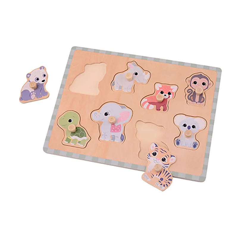 Puzzle à boutons Animaux Wildies 8pcs - 18m+-0