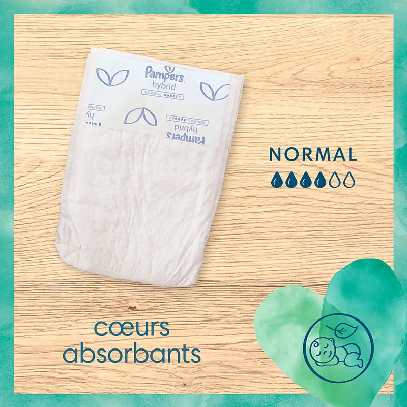 3 Couches Lavable Hybrid + 25 Coeurs absorbants - 3-16kg-6