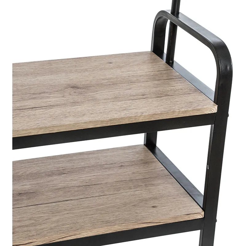 Penderie 2 étages Jano Noir - 73,5x34x170cm-2