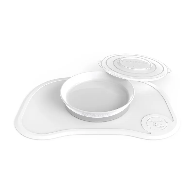 Plateau + Assiette antidér. Click Mat Blanc - 6m+-0
