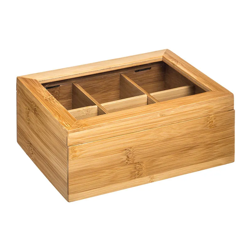 Boîte thé 6 compartiments Bambou - 22x16x8,7cm-2