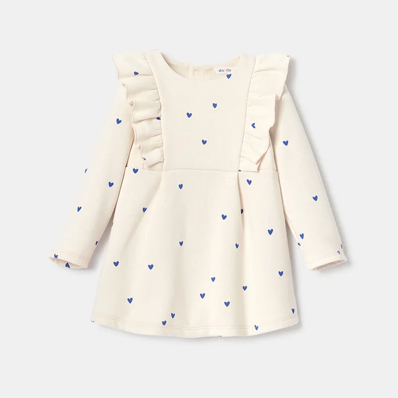 Robe à manches Fille - Rose blush-0