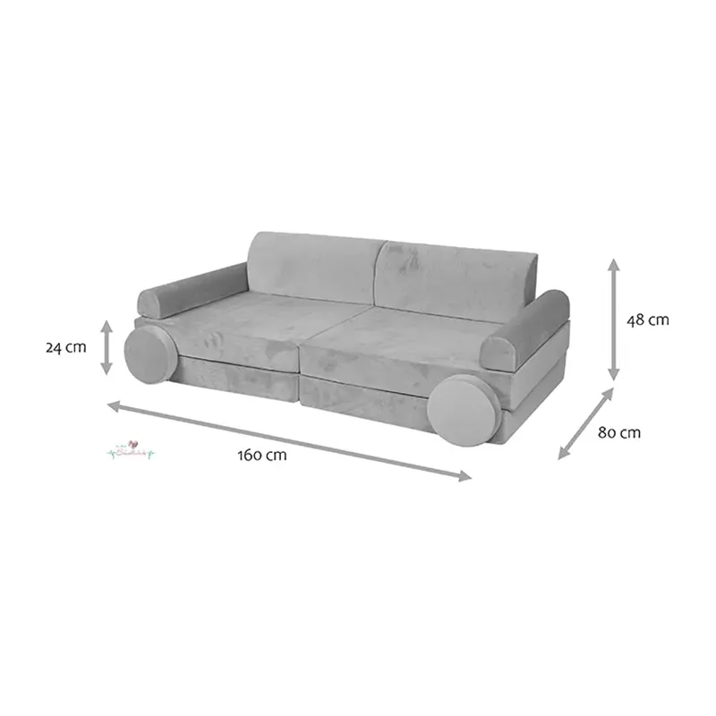 Canapé enfant Premium Gris clair - 160x80cm-9