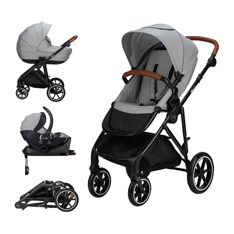 Trio Poussette Travel System Zen Deluxe Gris clair - 0m+-0