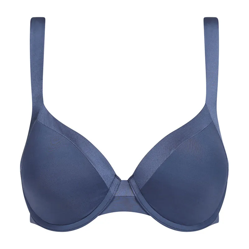Soutien-gorge emboitant Microfibre Generous Invisible Femme - Bleu de prusse-2