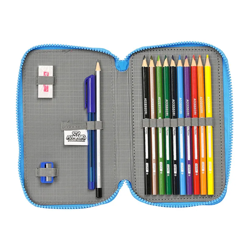 Trousse double + Access 28pcs. Pyjamasques - 12,5x19,5cm-3