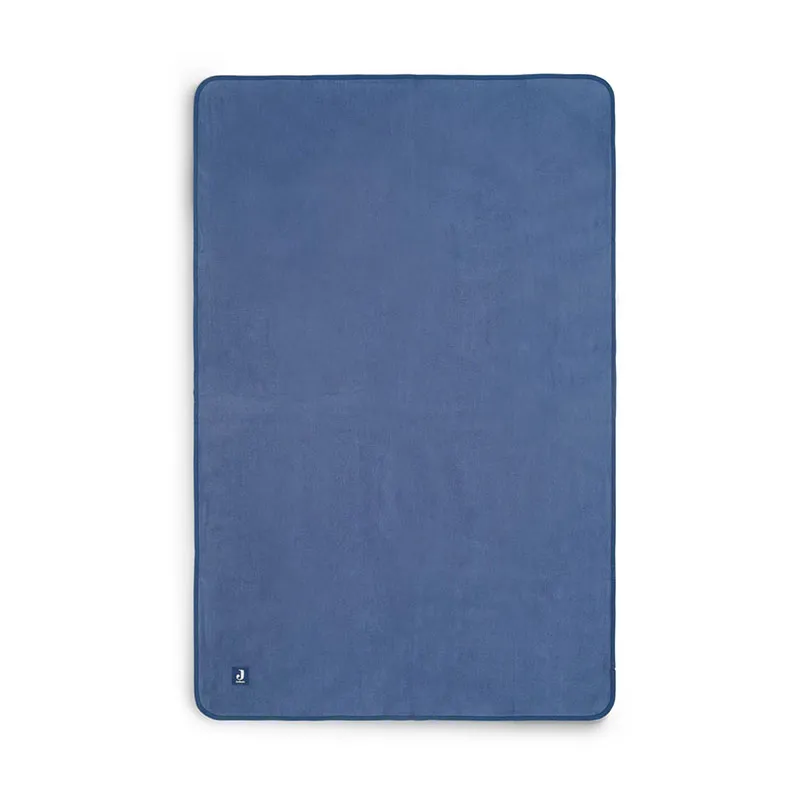 Couverture Berceau Coton Basic Bleu Jean - 75x100cm-1