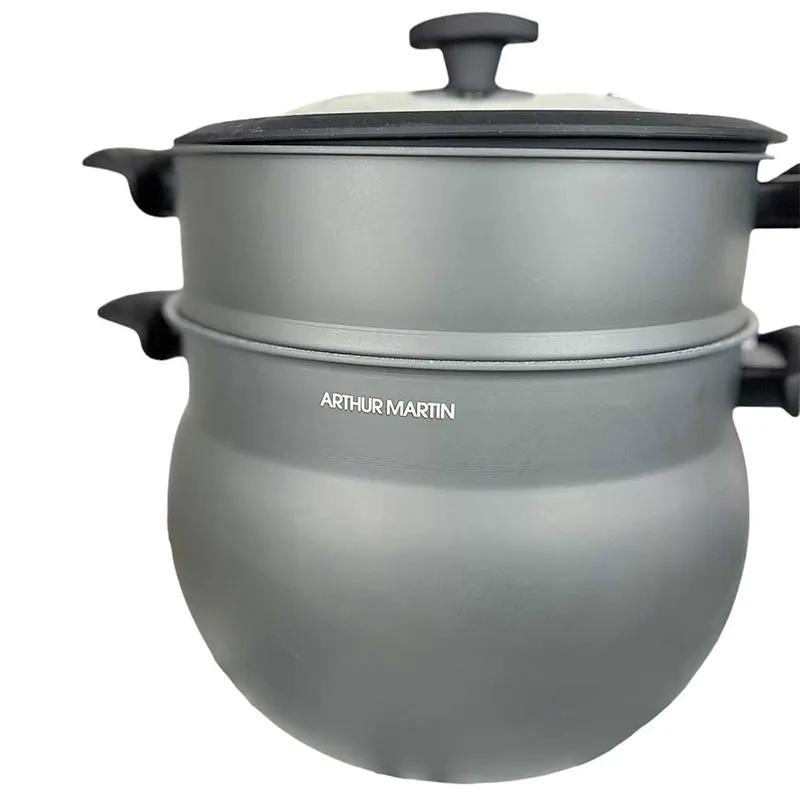 Couscoussier Arthur Martin aluminium 10L - Gris-11
