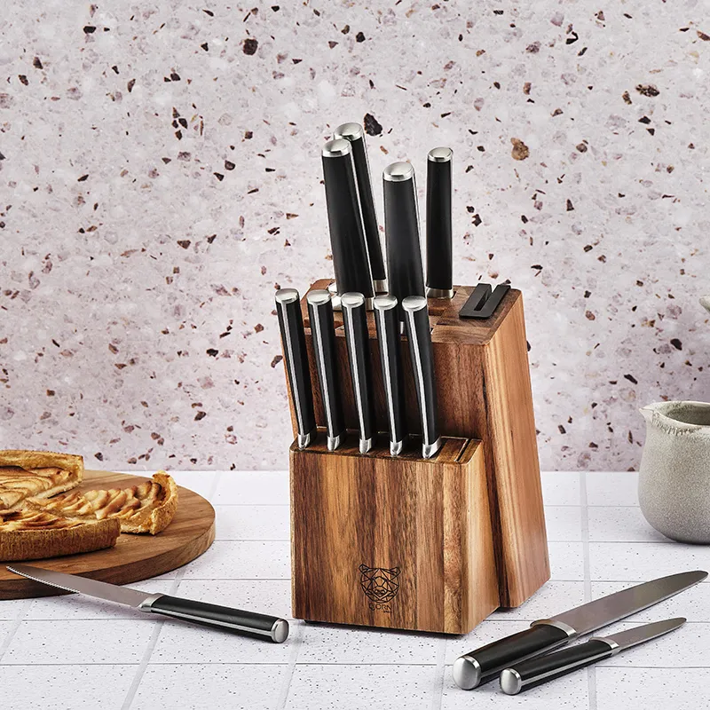 Bloc 12 couteaux cuisine/à steak Jona Loviisa - Lame 9/13/18/20cm-1