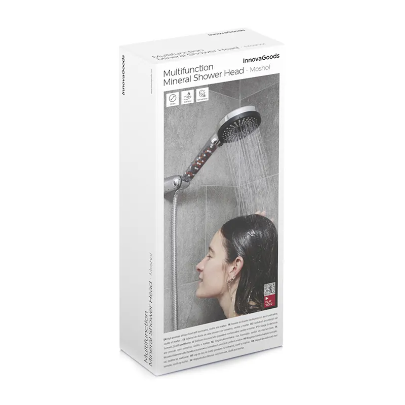 Pommeau de Douche haute pression avec Filtre & Minéraux - 12x28x5cm-6