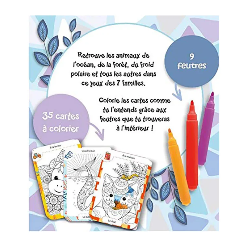 Jeu à colorier Les 7 familles Color zen - 24m+-4
