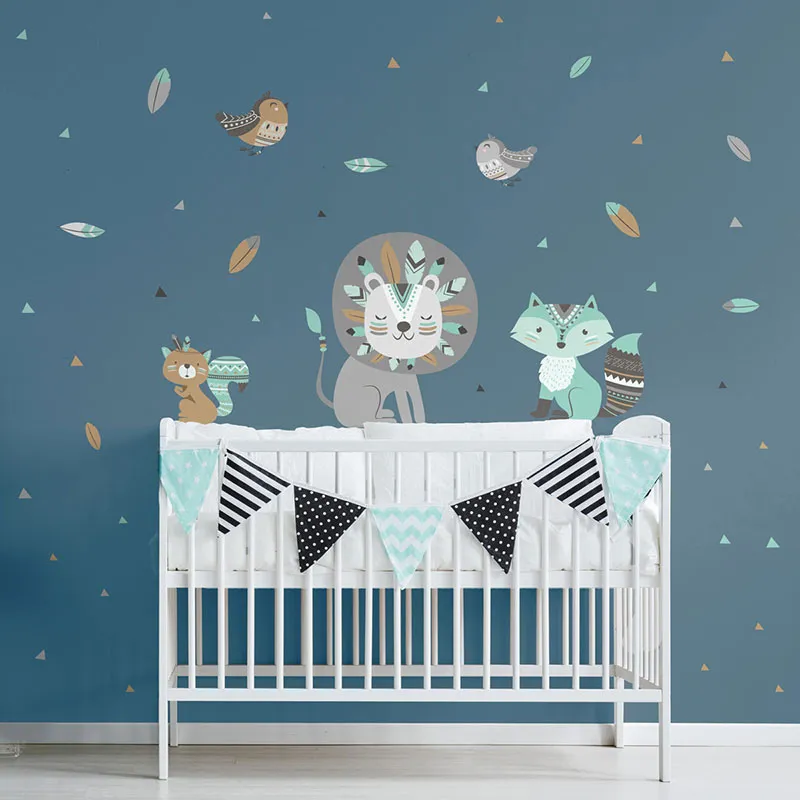 Stickers - Lion & ses amis Bleu-3