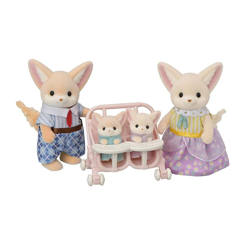 Famille Fennec & poussette double - 5pcs-0
