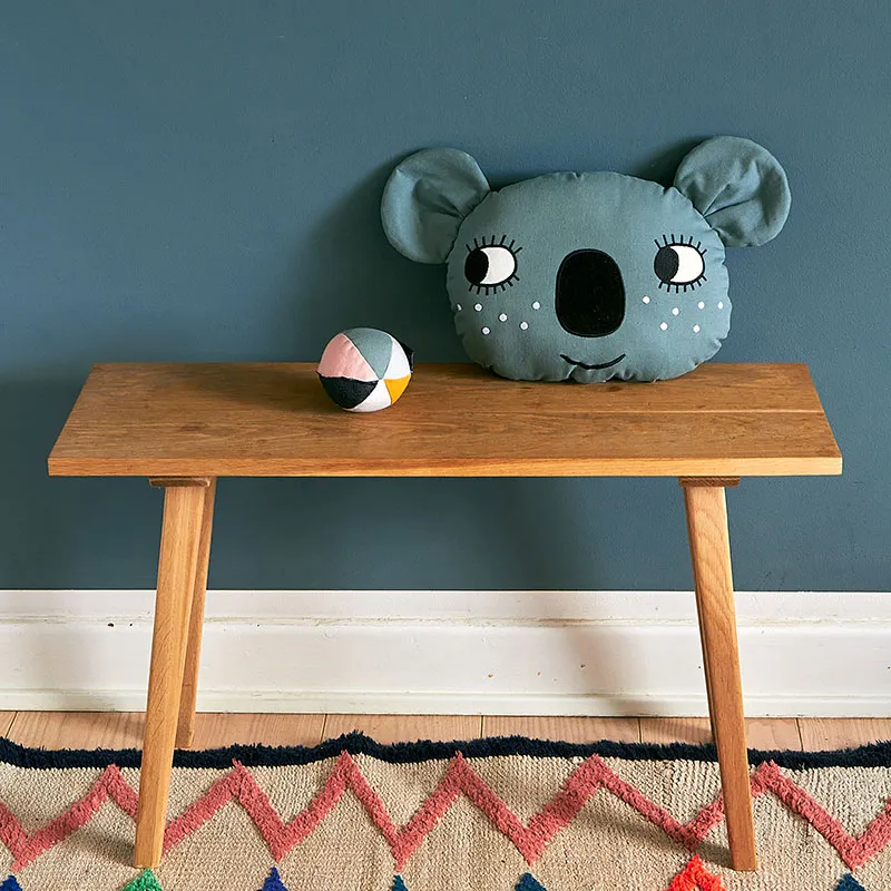 Coussin tête de Koala Coton BIO Bleu - 32x40cm-2