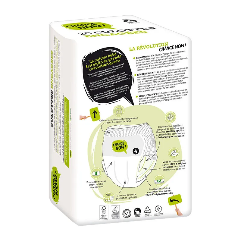 Couches Culottes engagées Change Now T.4/8-15Kg - 2x20 - LOVE & GREEN - CHANGE NOW !-1
