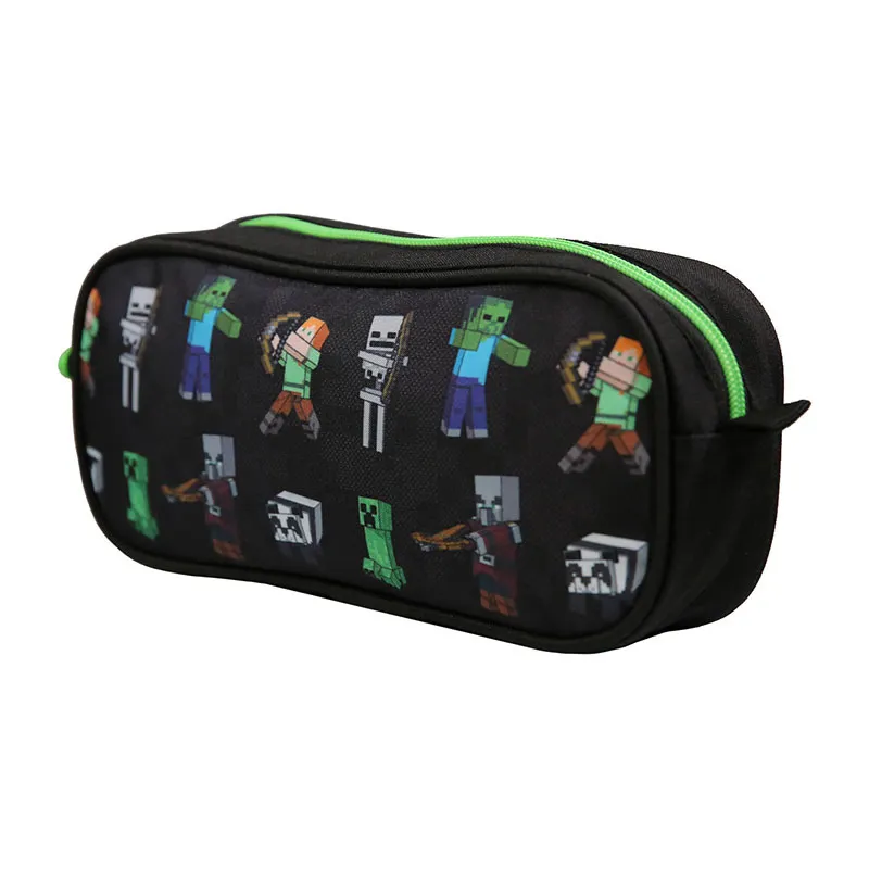 Trousse rectangulaire Minecraft Noir - 23x10cm-1
