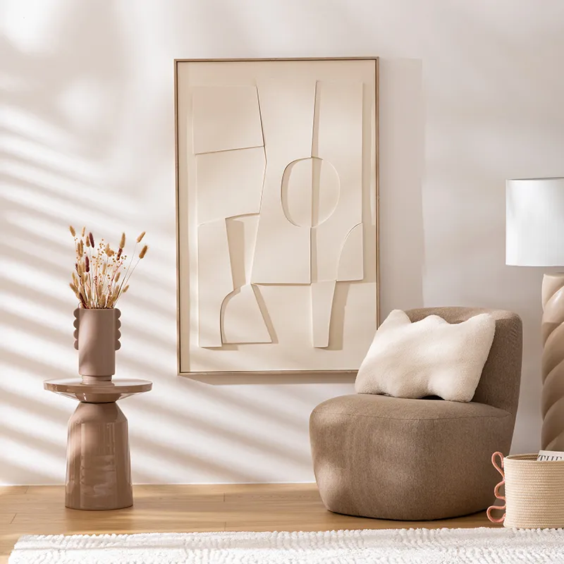 Chauffeuse Léone Beige - 65x71x68cm-4