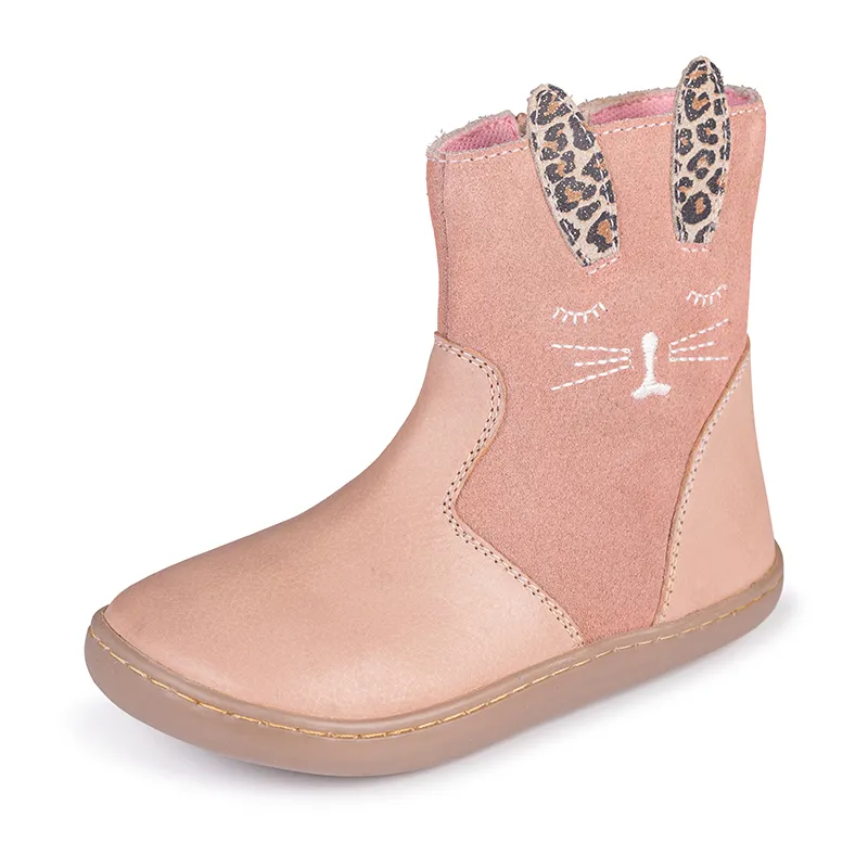 Boots zippées Chat Cuir - Rose-2