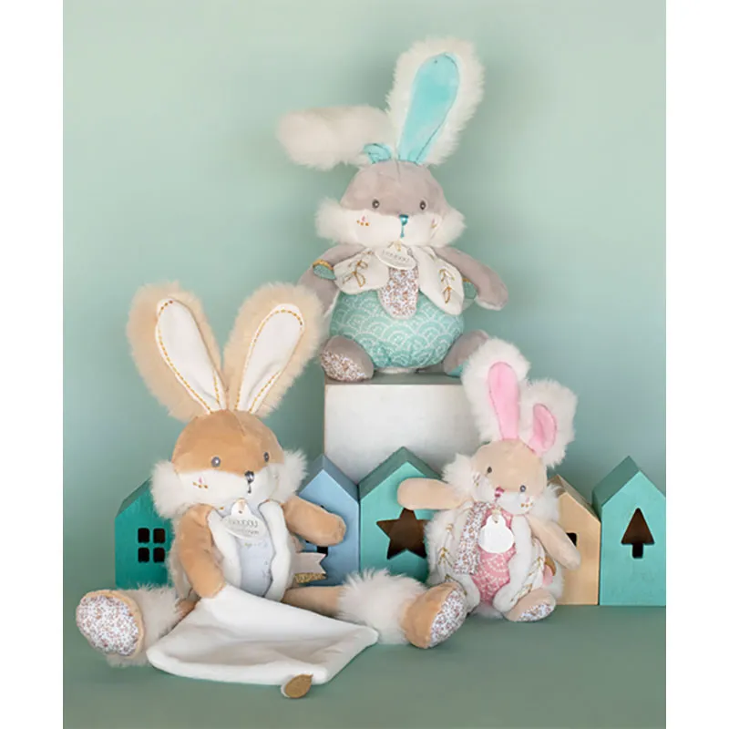 Doudou Lapin de sucre Pantin Blanc - 25cm-6