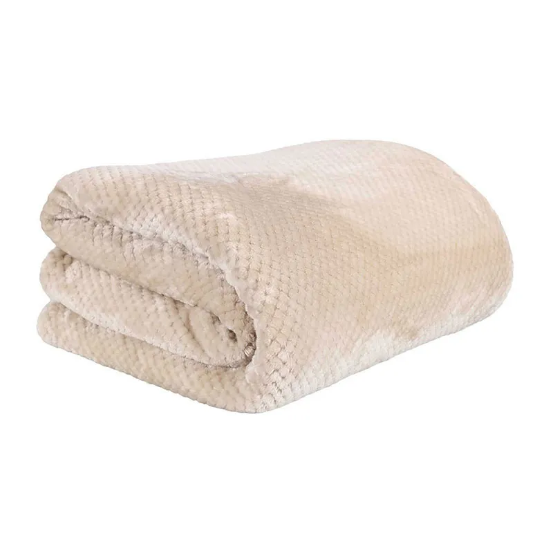Plaid nid d'abeille XXL Beige - 180x220cm-0