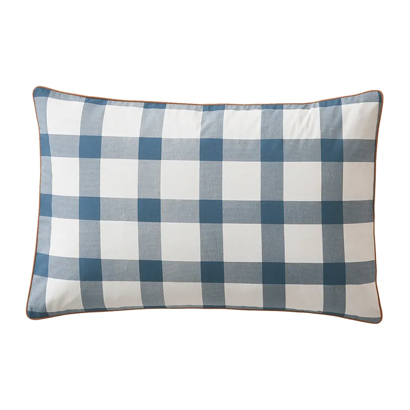 Housse de couette + Taie piping - Marine/Écru-2